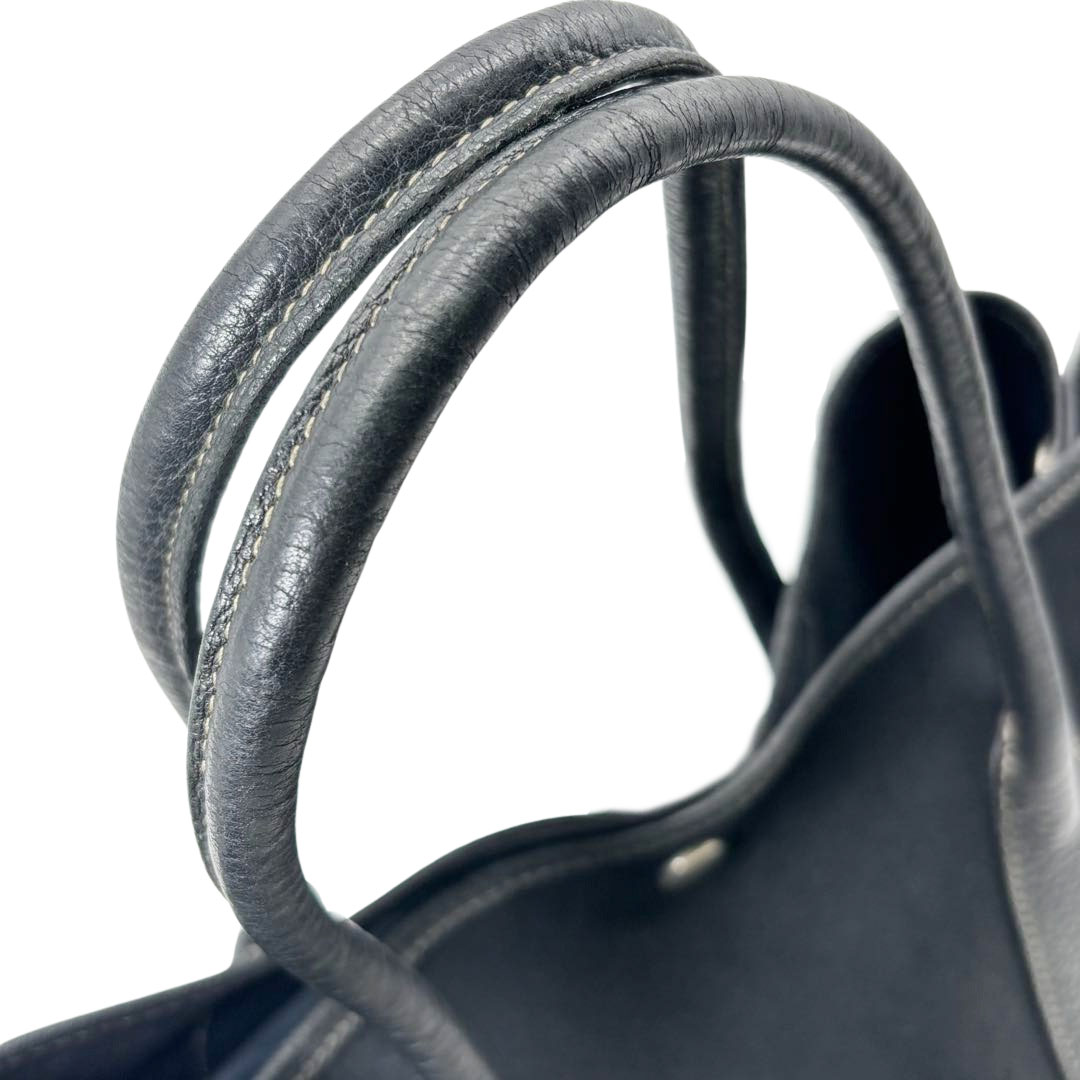 HERMES エルメス トートバッグ ガーデンパーティ36 PM トワルオフィシエ/レザー ブラック □G刻印