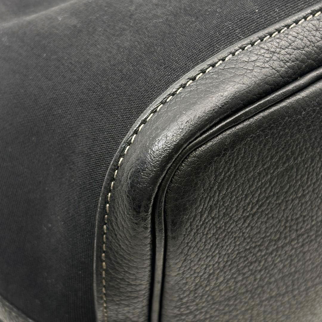 HERMES エルメス トートバッグ ガーデンパーティ36 PM トワルオフィシエ/レザー ブラック □G刻印