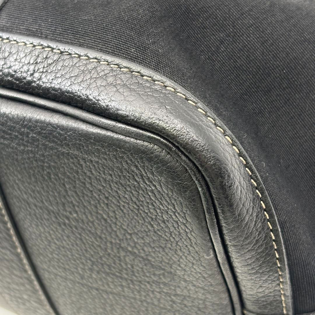 HERMES エルメス トートバッグ ガーデンパーティ36 PM トワルオフィシエ/レザー ブラック □G刻印