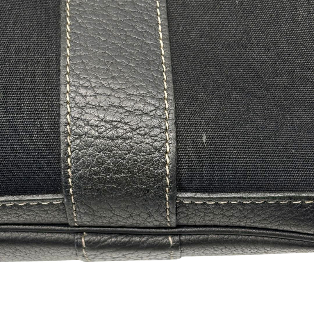 HERMES エルメス トートバッグ ガーデンパーティ36 PM トワルオフィシエ/レザー ブラック □G刻印