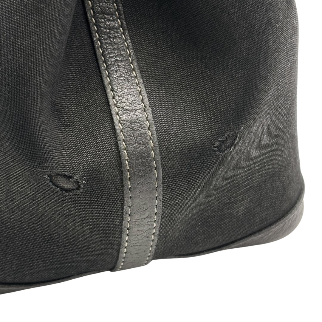 HERMES エルメス トートバッグ ガーデンパーティ36 PM トワルオフィシエ/レザー ブラック □G刻印