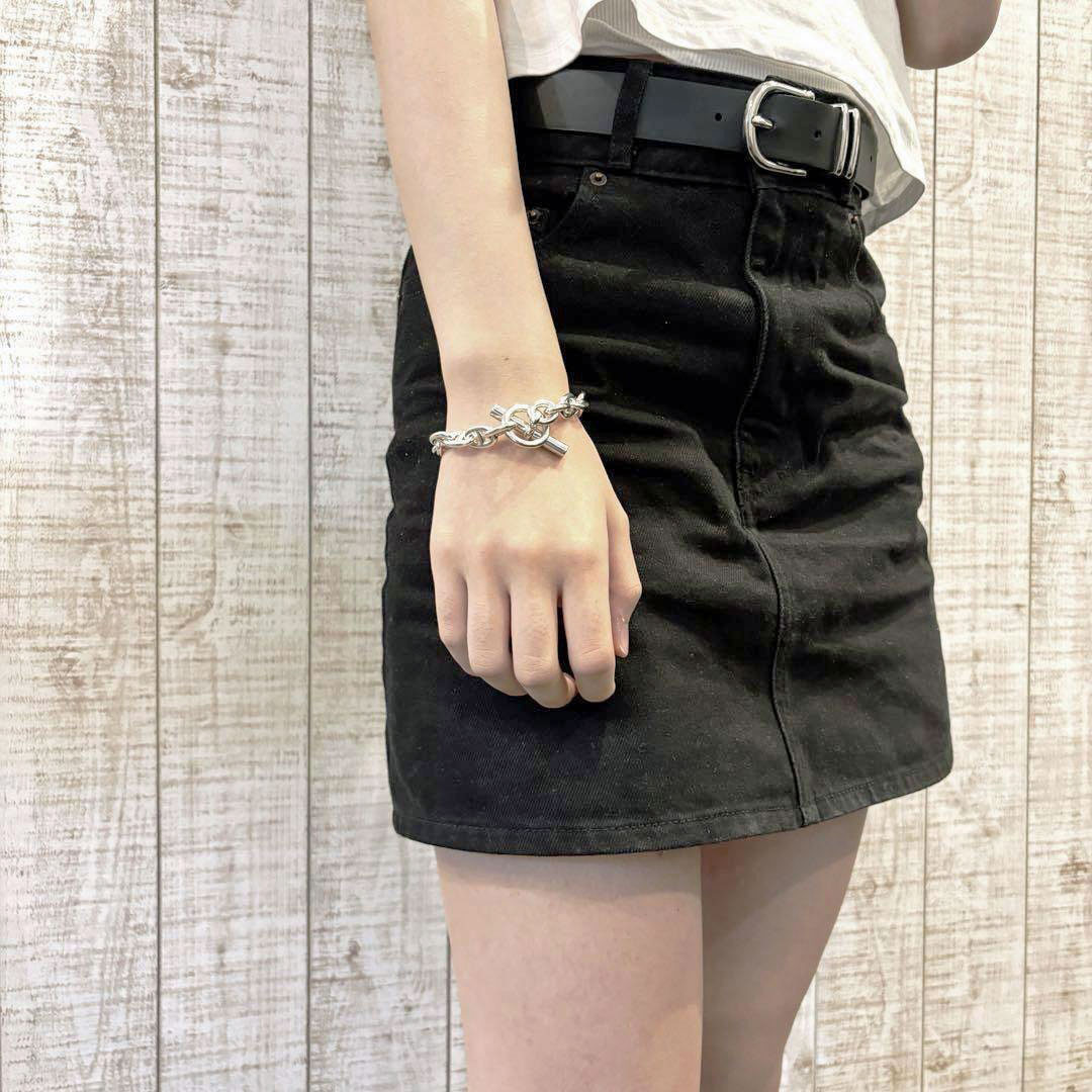 HERMES エルメス ブレスレット シェーヌダンクルMM 16コマ Ag925 シルバー 57.0g