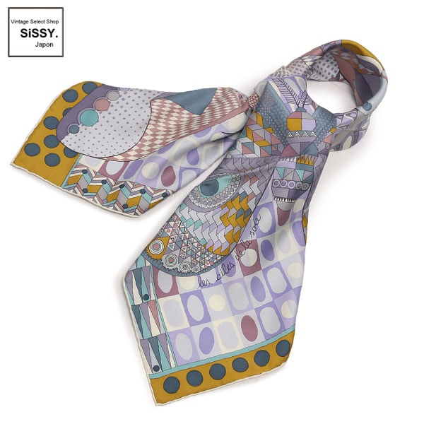 エルメス カレ90 スカーフ 「Les Ailes de la Soie」 シルク100% マルチカラー HERMES