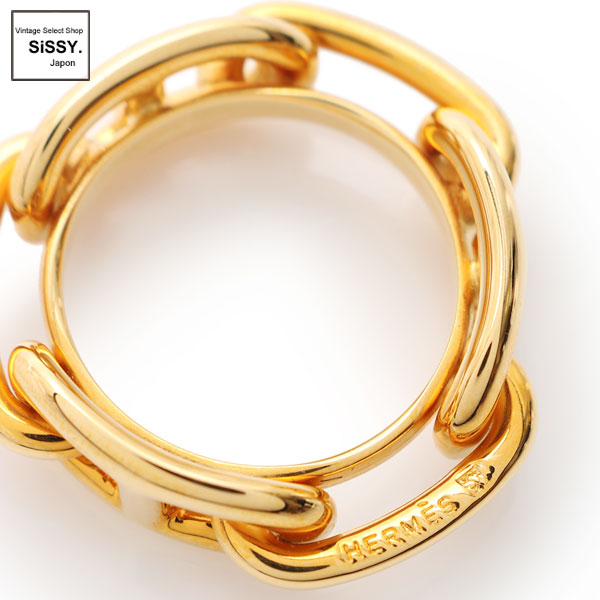 ■エルメス■ シェーヌダンクル スカーフリング ゴールド 【HERMES】