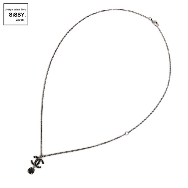 ■シャネル■ ココマーク ネックレス ラインストーン ブラック B18S 【CHANEL】