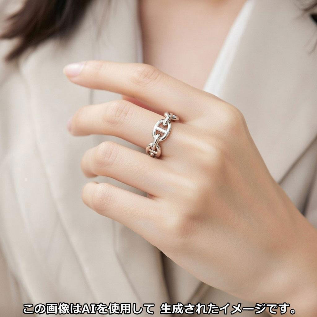HERMES エルメス リング 指輪 シェーヌダンクル アンシェネPM Ag925 シルバー 52(約12号) 5.4g