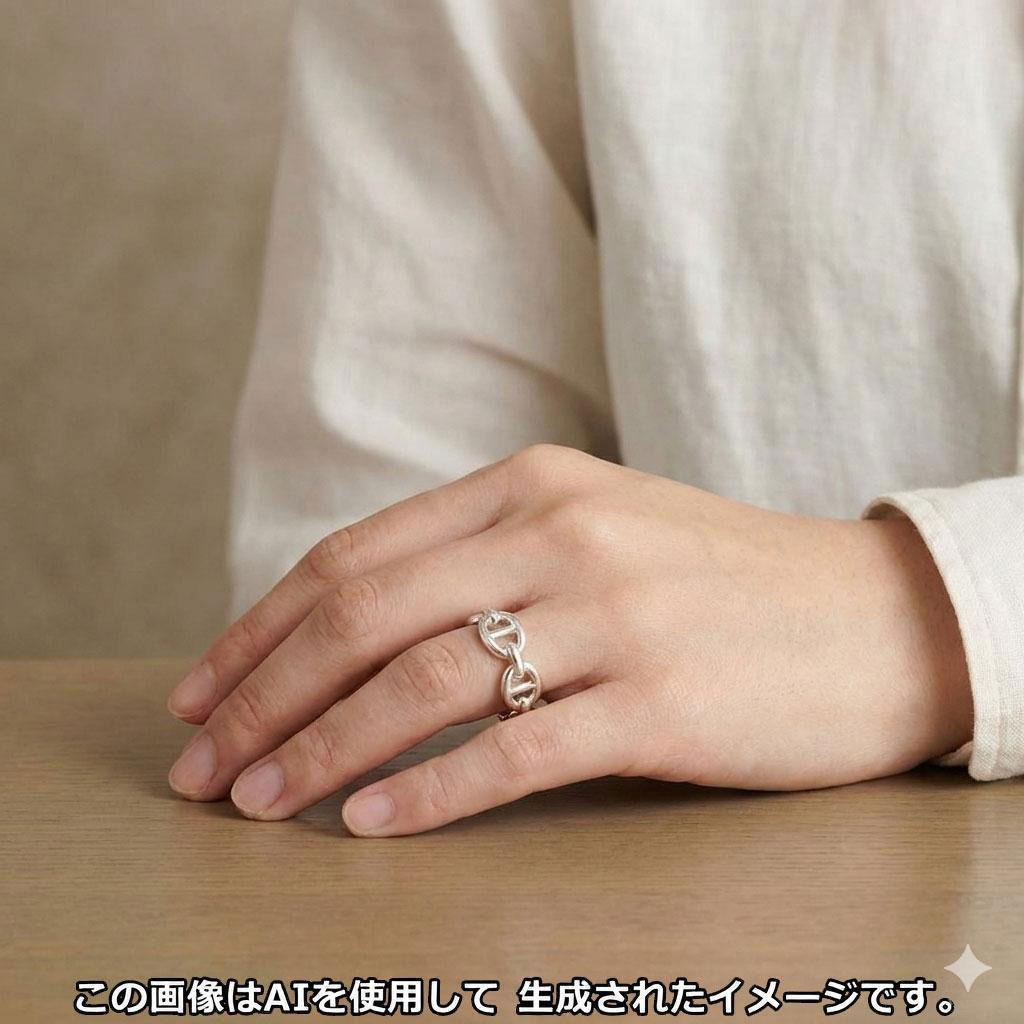 HERMES エルメス リング 指輪 シェーヌダンクル アンシェネPM Ag925 シルバー 52(約12号) 5.4g