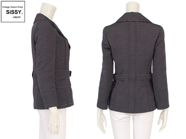 ■シャネル■ ブルゾン ジャケット ウール シルク ネイビー ホワイト 01P 38(M) 【CHANEL】