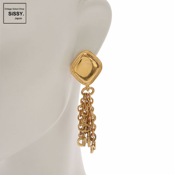 シャネル イヤリング ココマーク ロゴ フリンジ ゴールド CHANEL