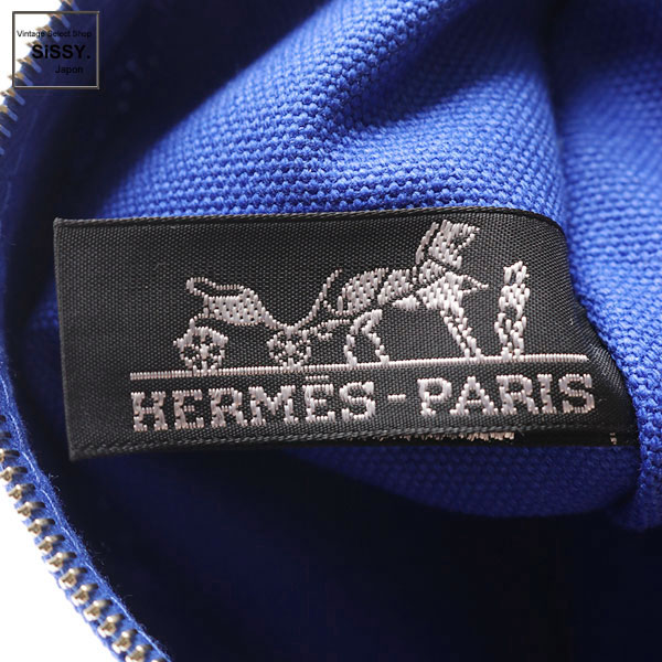 ■エルメス■ トゥルースフラットPM ヨッティング ポーチ キャンバス ブルー 【HERMES】