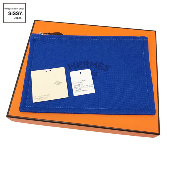 ■エルメス■ トゥルースフラットPM ヨッティング ポーチ キャンバス ブルー 【HERMES】