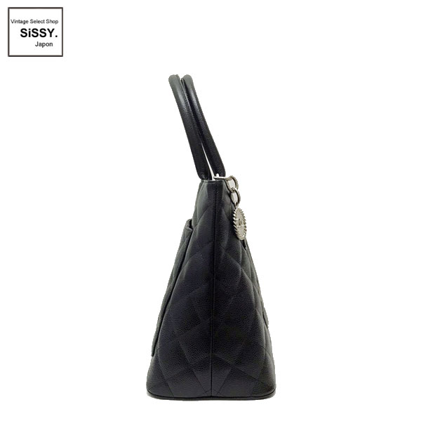 ■シャネル■ マトラッセ キャビアスキン 復刻トートバッグ ブラック シルバー金具 【CHANEL】