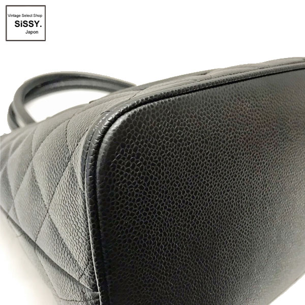 ■シャネル■ マトラッセ キャビアスキン 復刻トートバッグ ブラック シルバー金具 【CHANEL】