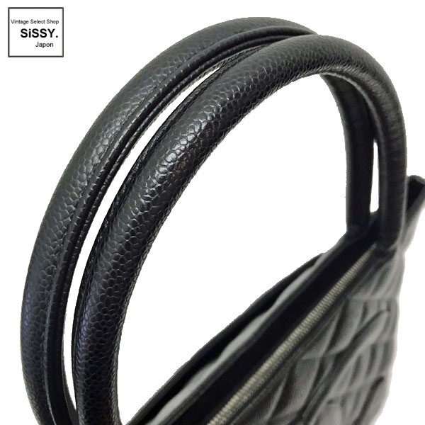 ■シャネル■ マトラッセ キャビアスキン 復刻トートバッグ ブラック シルバー金具 【CHANEL】