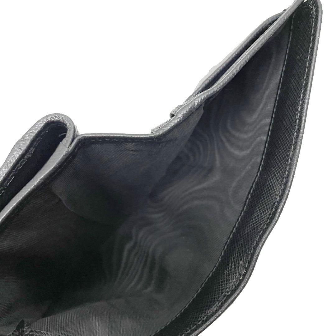 PRADA プラダ 二つ折り財布 サフィアーノ レザー ブラック