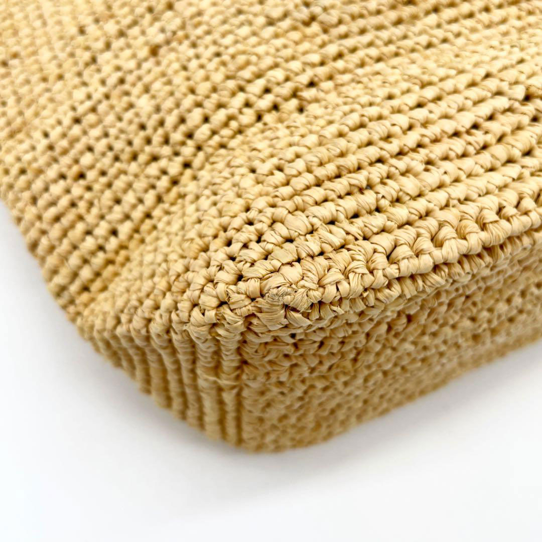 Helen Kaminski ヘレンカミンスキー ラフィア トートバッグ レザー ナチュラル ブラック