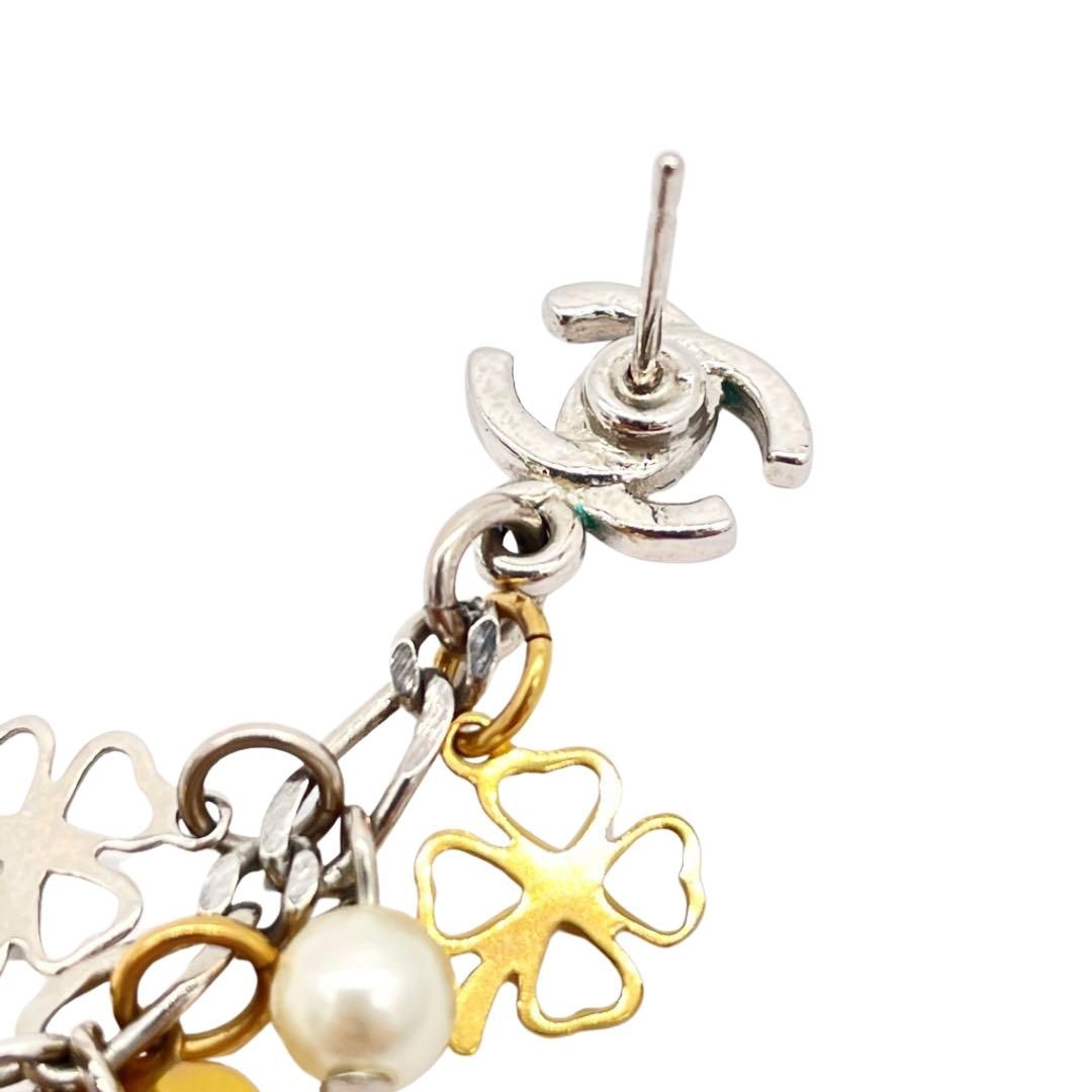 CHANEL シャネル チェーンピアス ココマーク クローバー フェイク