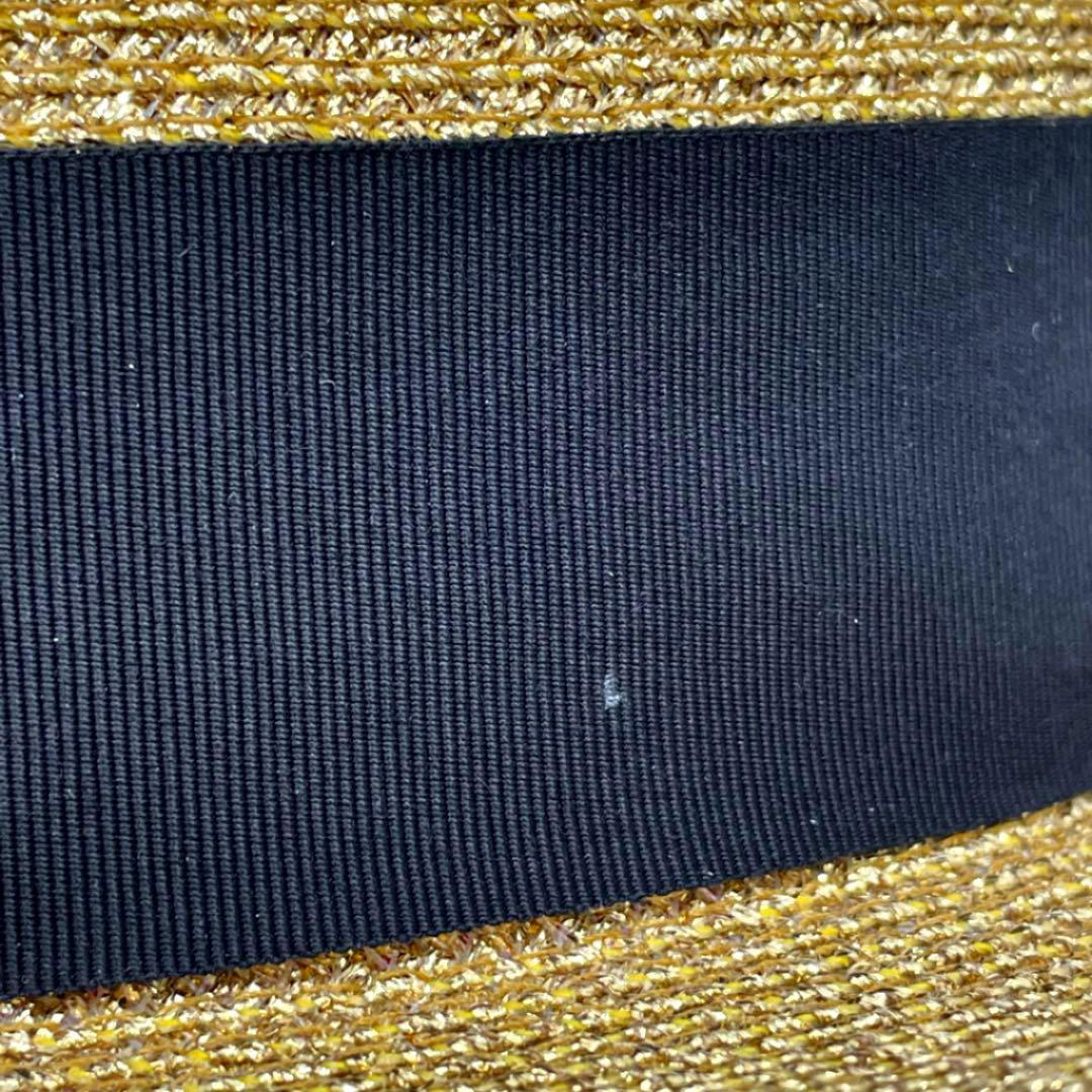 GUCCI グッチ カンカン帽 ラメ ファブリック パピエ ハット ゴールド