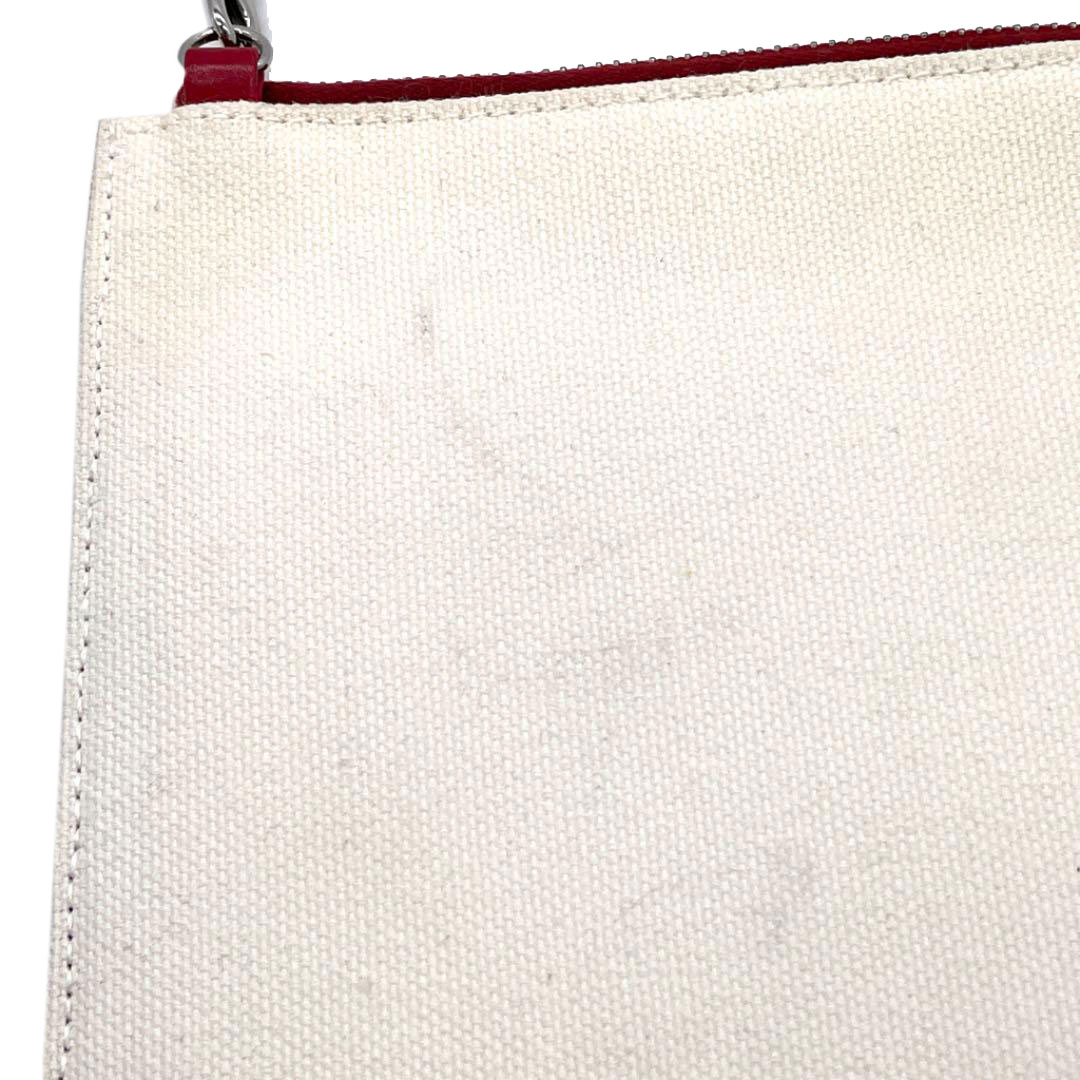 CHANEL シャネル チェーンショルダーポーチ チョコバー ココマーク キャンバス レザー アイボリー シルバー レッド ネイビー 7番台