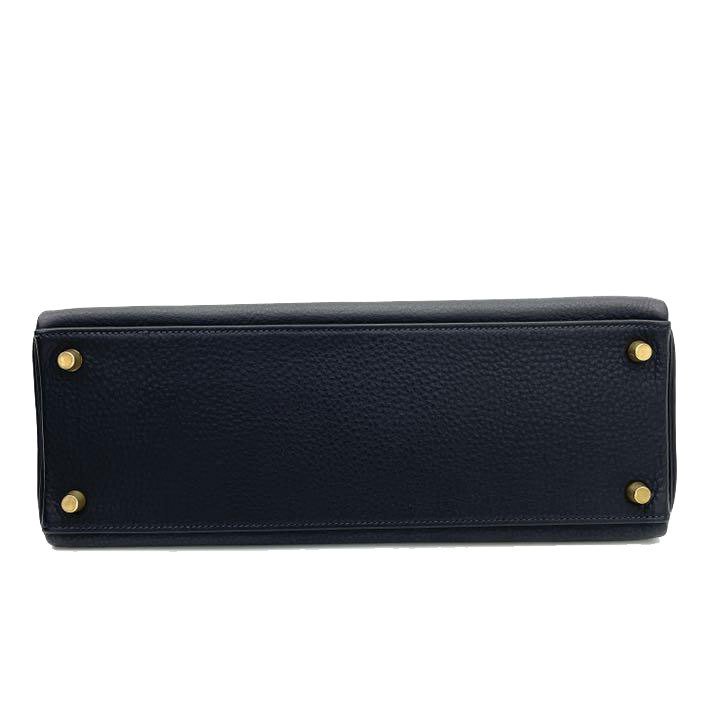 HERMES エルメス ハンドバッグ ケリー32 内縫いトゴ ダークネイビー系 ゴールド金具 □A刻印