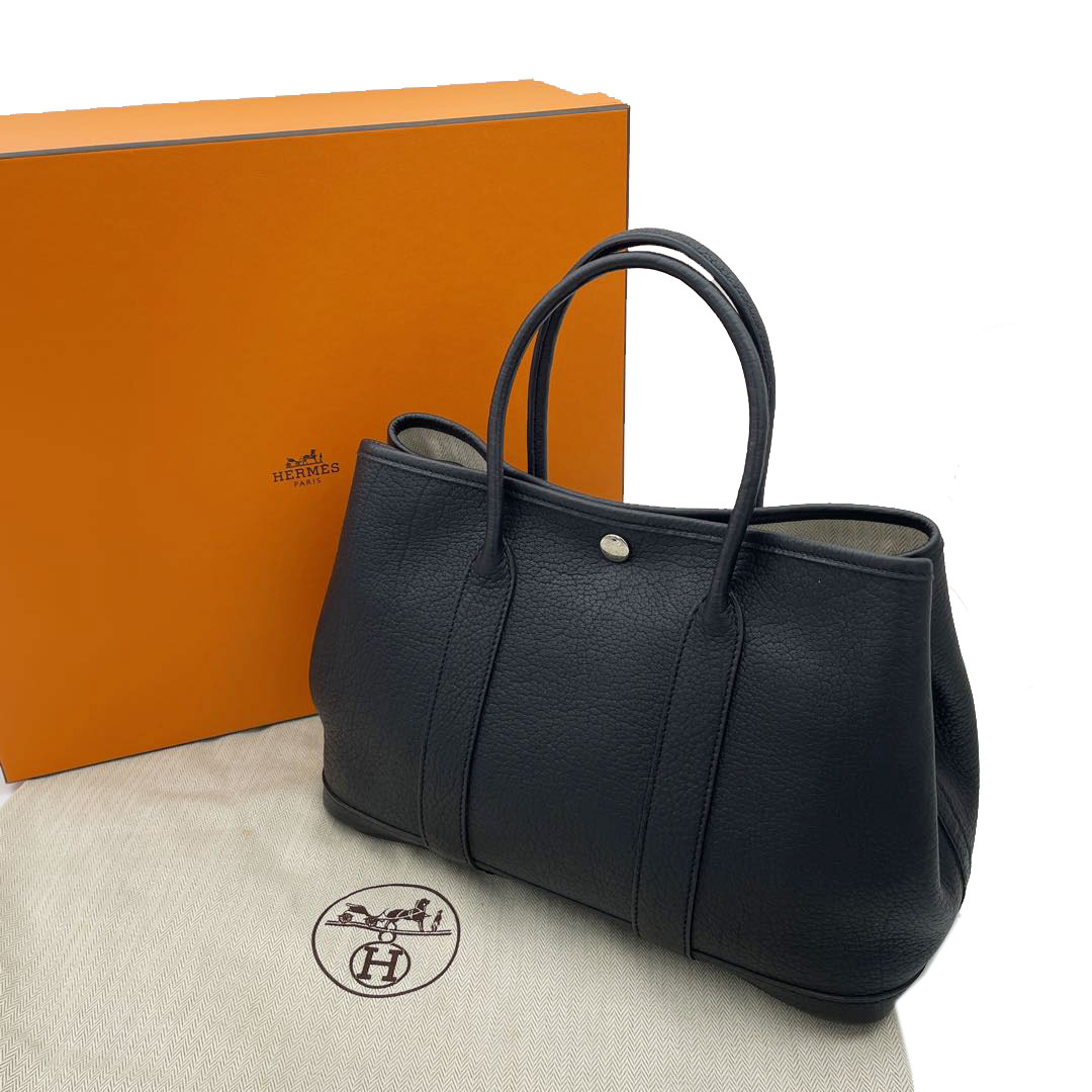 HERMES エルメス トートバッグ ガーデンパーティTPM ネゴンダ ブラック □K刻印
