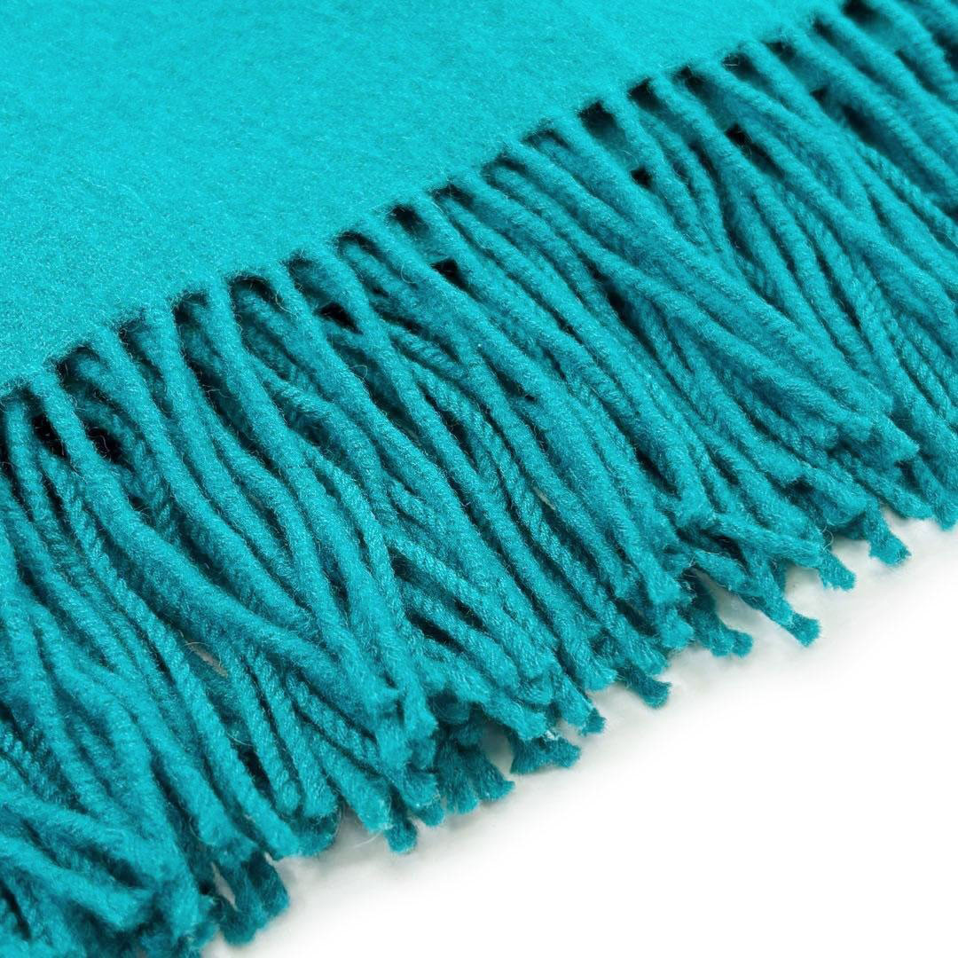 HERMES エルメス ショール ストール マフラー カシミヤ/ウール ターコイズグリーン系 イギリス製