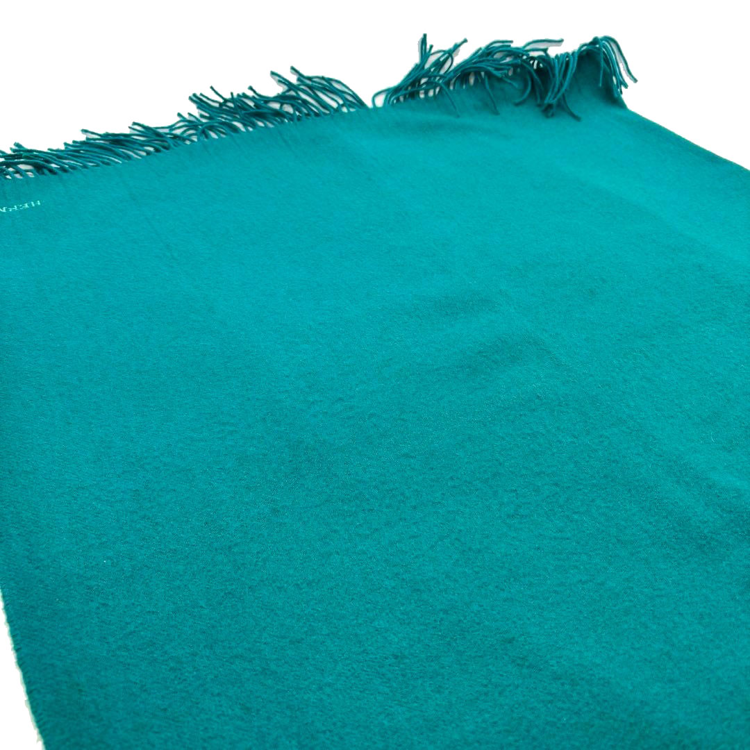 HERMES エルメス ショール ストール マフラー カシミヤ/ウール ターコイズグリーン系 イギリス製