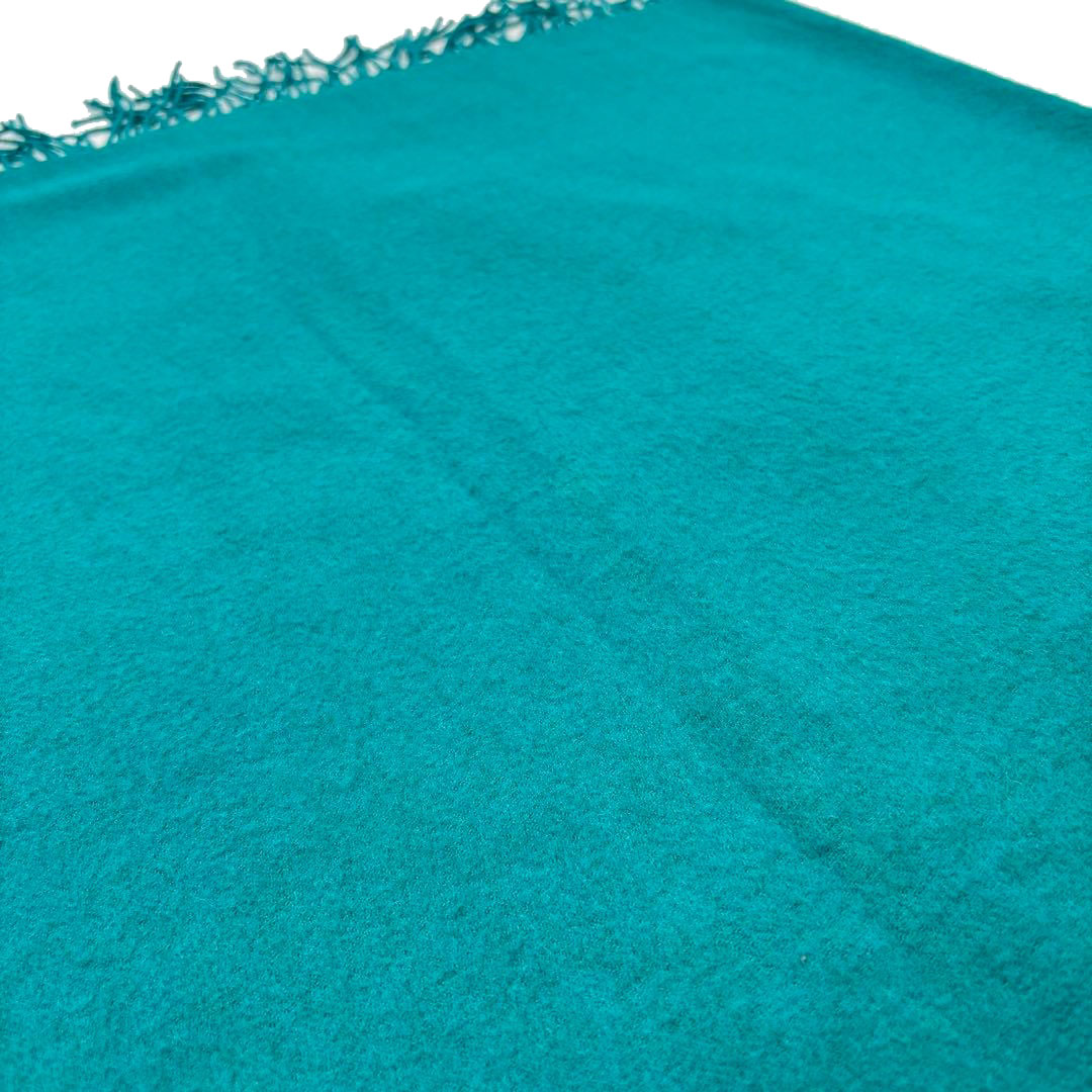 HERMES エルメス ショール ストール マフラー カシミヤ/ウール ターコイズグリーン系 イギリス製