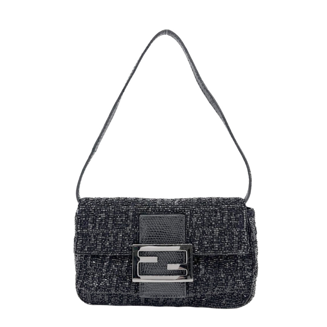 FENDI マンマバケット　ビーズ　黒 FENDI マンマバケットビーズ