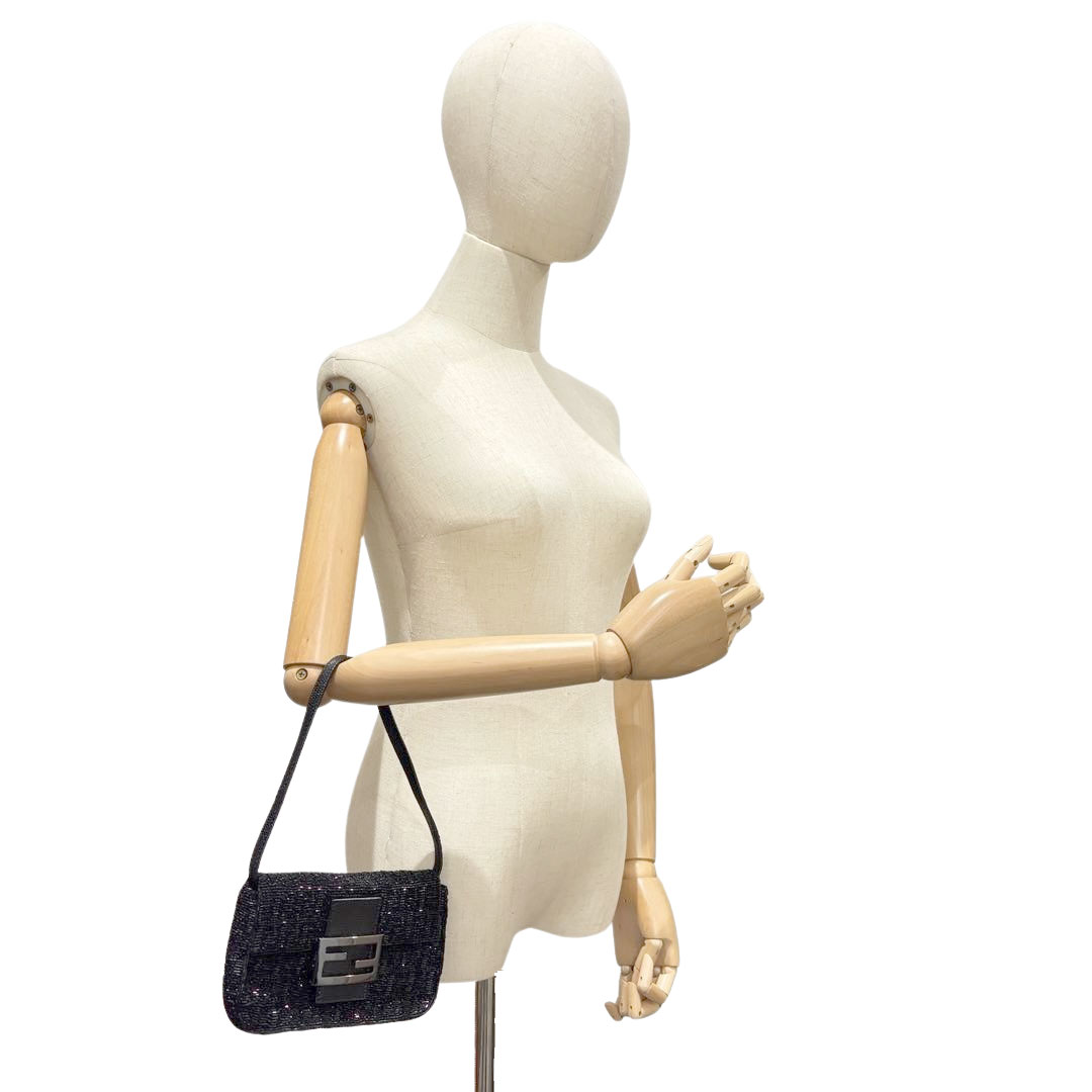 FENDI フェンディ マイクロマンマバケット ショルダーバッグ ビーズ