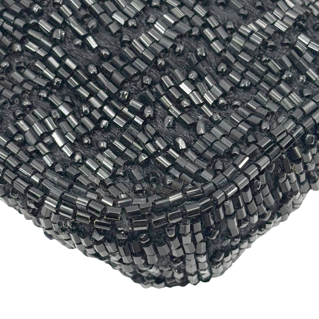 FENDI フェンディ マイクロマンマバケット ショルダーバッグ ビーズ/リザード ブラック/クロム金具