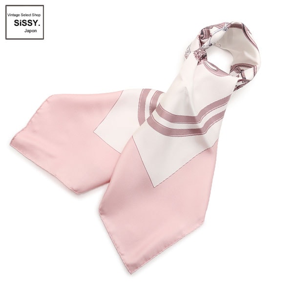 HERMES スカーフ BRIDES de GALA カレ90 ピンク シルク □エルメス□ スカーフ カレ90 「BRIDES de GALA」 シルク ピンク