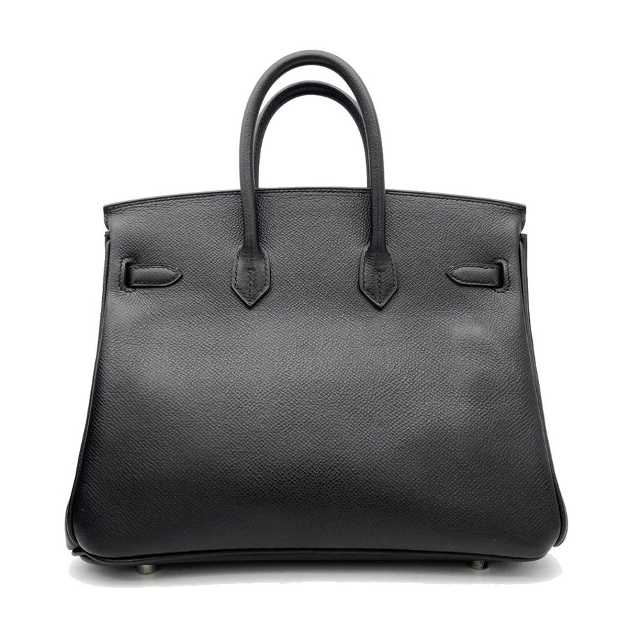 HERMES エルメス ハンドバッグ バーキン25 ヴォーエプソン ブラック シルバー金具 □I刻印