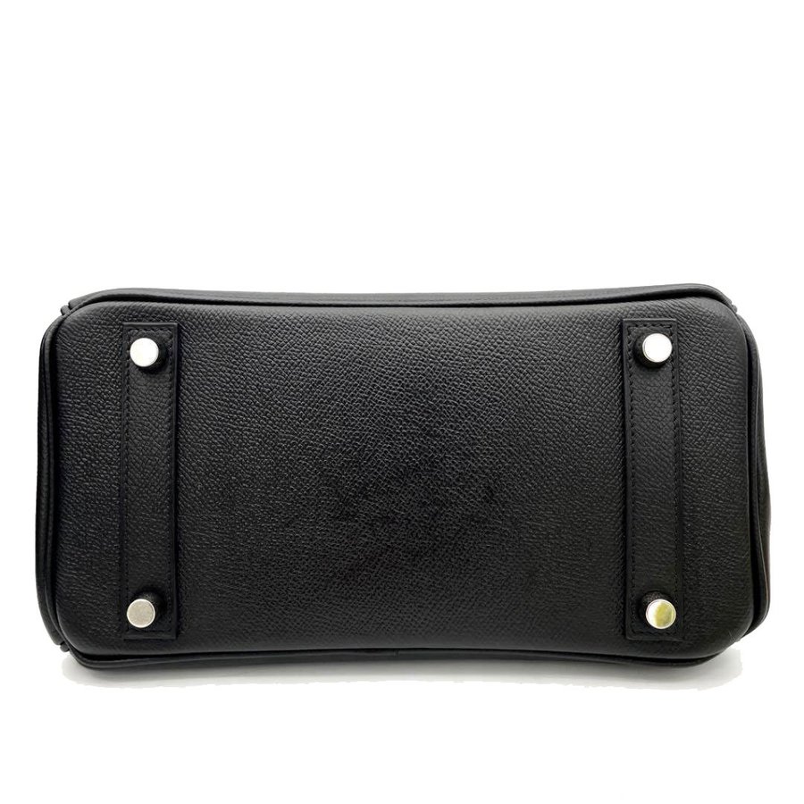 HERMES エルメス ハンドバッグ バーキン25 ヴォーエプソン ブラック シルバー金具 □I刻印