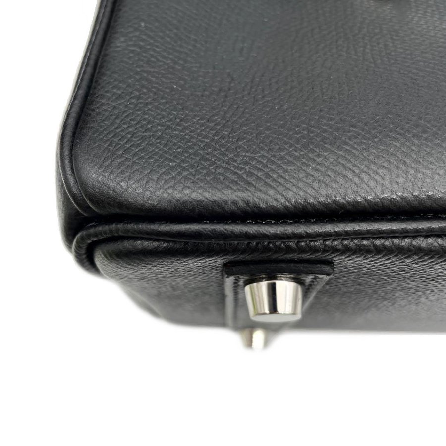 HERMES エルメス ハンドバッグ バーキン25 ヴォーエプソン ブラック シルバー金具 □I刻印