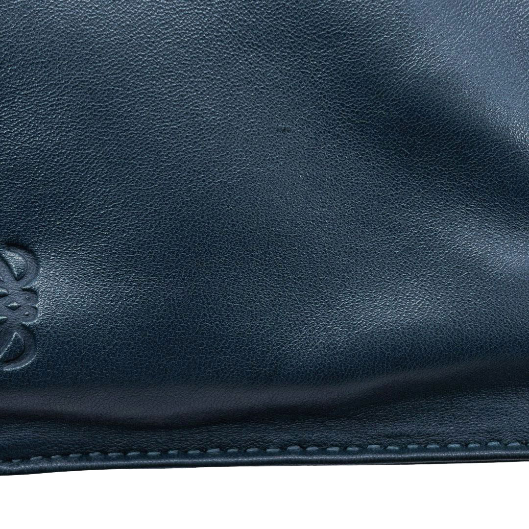 LOEWE ロエベ 2WAYショルダーバッグ フラメンコ22 シープスキン ネイビー/シルバー金具 380.82EH39