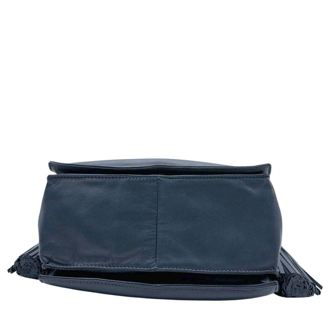 LOEWE ロエベ 2WAYショルダーバッグ フラメンコ22 シープスキン ネイビー/シルバー金具 380.82EH39