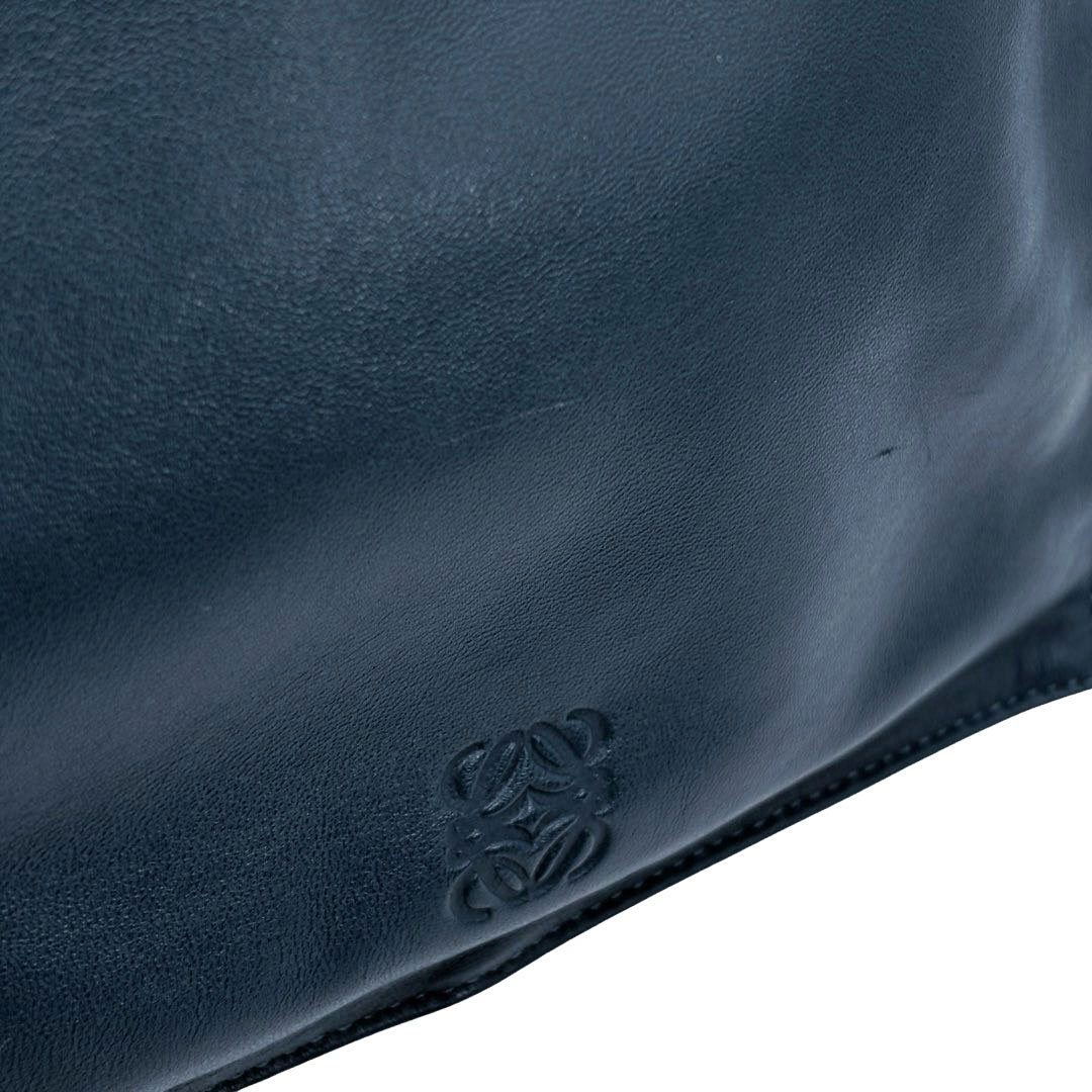 LOEWE ロエベ 2WAYショルダーバッグ フラメンコ22 シープスキン ネイビー/シルバー金具 380.82EH39