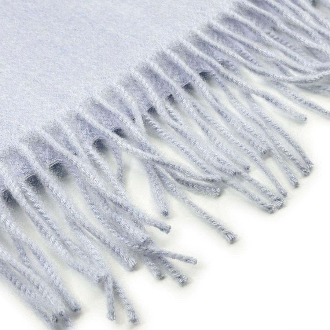 HERMES エルメス カシミヤマフラー 40×150cm ユニ・ブロデ グラシエ(ライトブルー系) 393622T 05