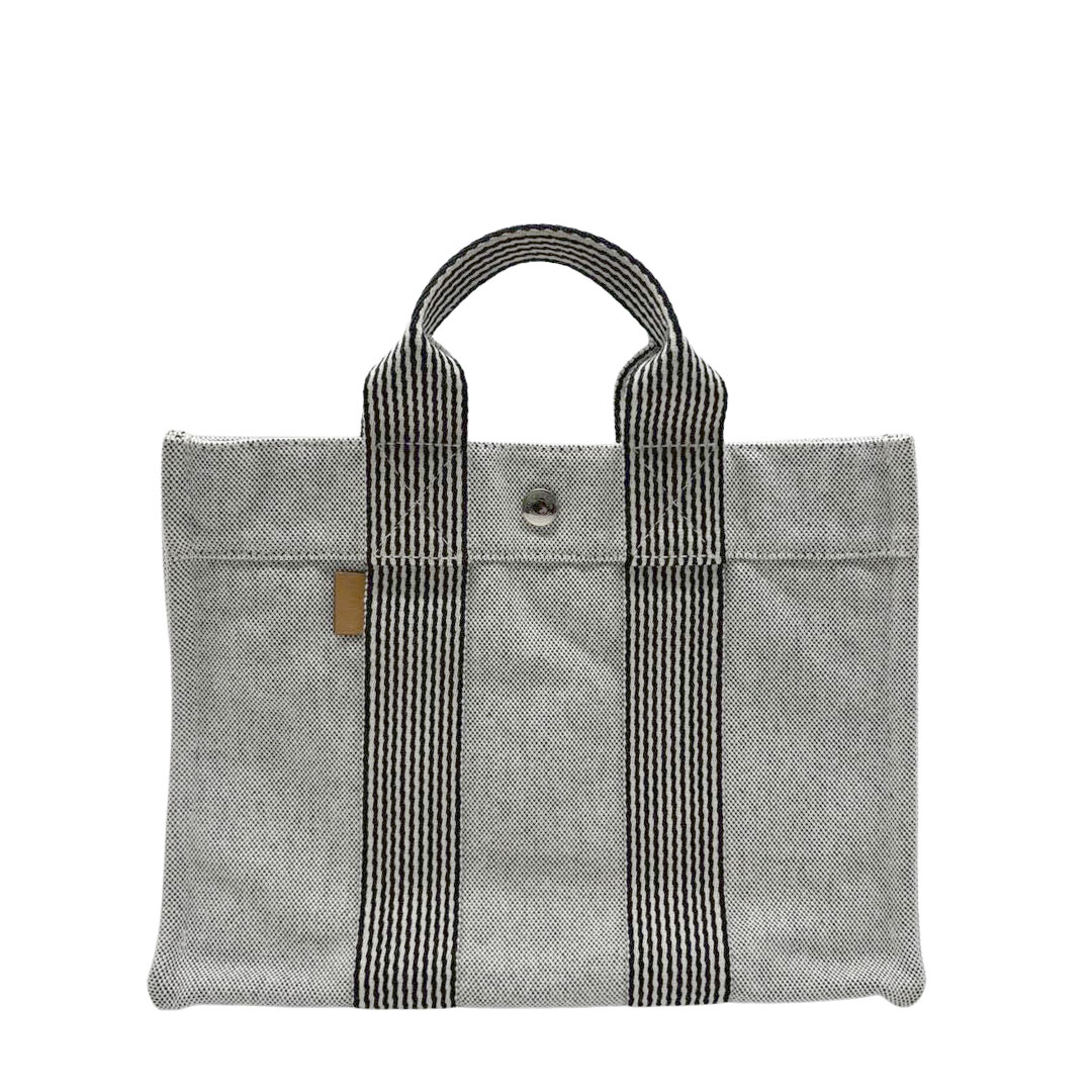 HERMES エルメス トートバッグ ニューフールトゥPM キャンバス グレー