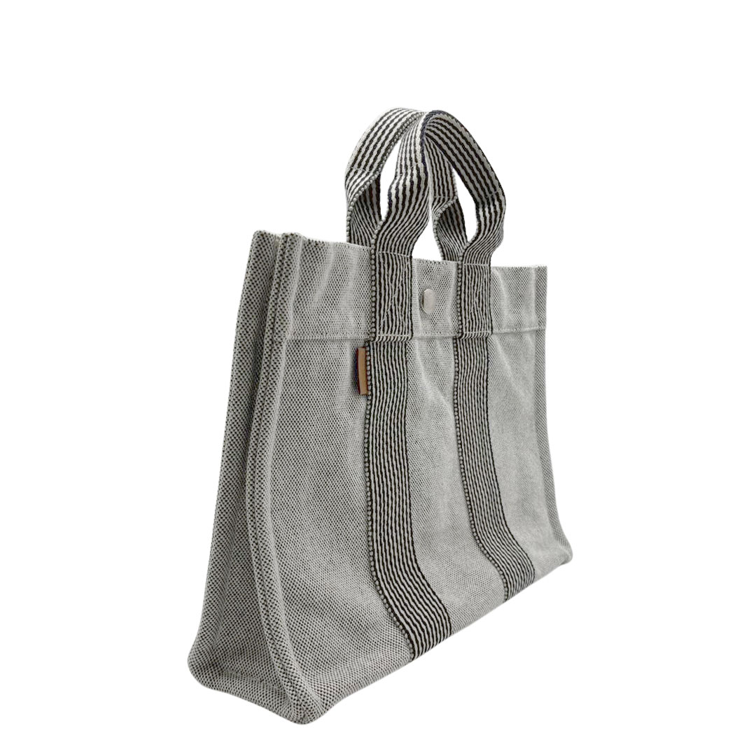 HERMES エルメス トートバッグ ニューフールトゥPM キャンバス グレー