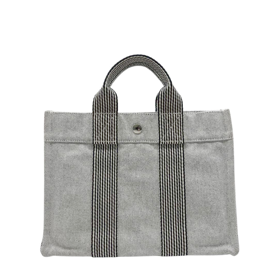 HERMES エルメス トートバッグ ニューフールトゥPM キャンバス グレー