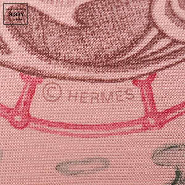 ■エルメス■ スカーフ カレ90 シルク ピンク マルチカラー 馬柄 【HERMES】