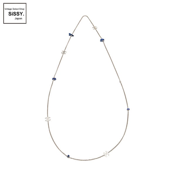 ■シャネル■ ココマーク ロングネックレス ラピスラズリ シルバー 97A 【CHANEL】