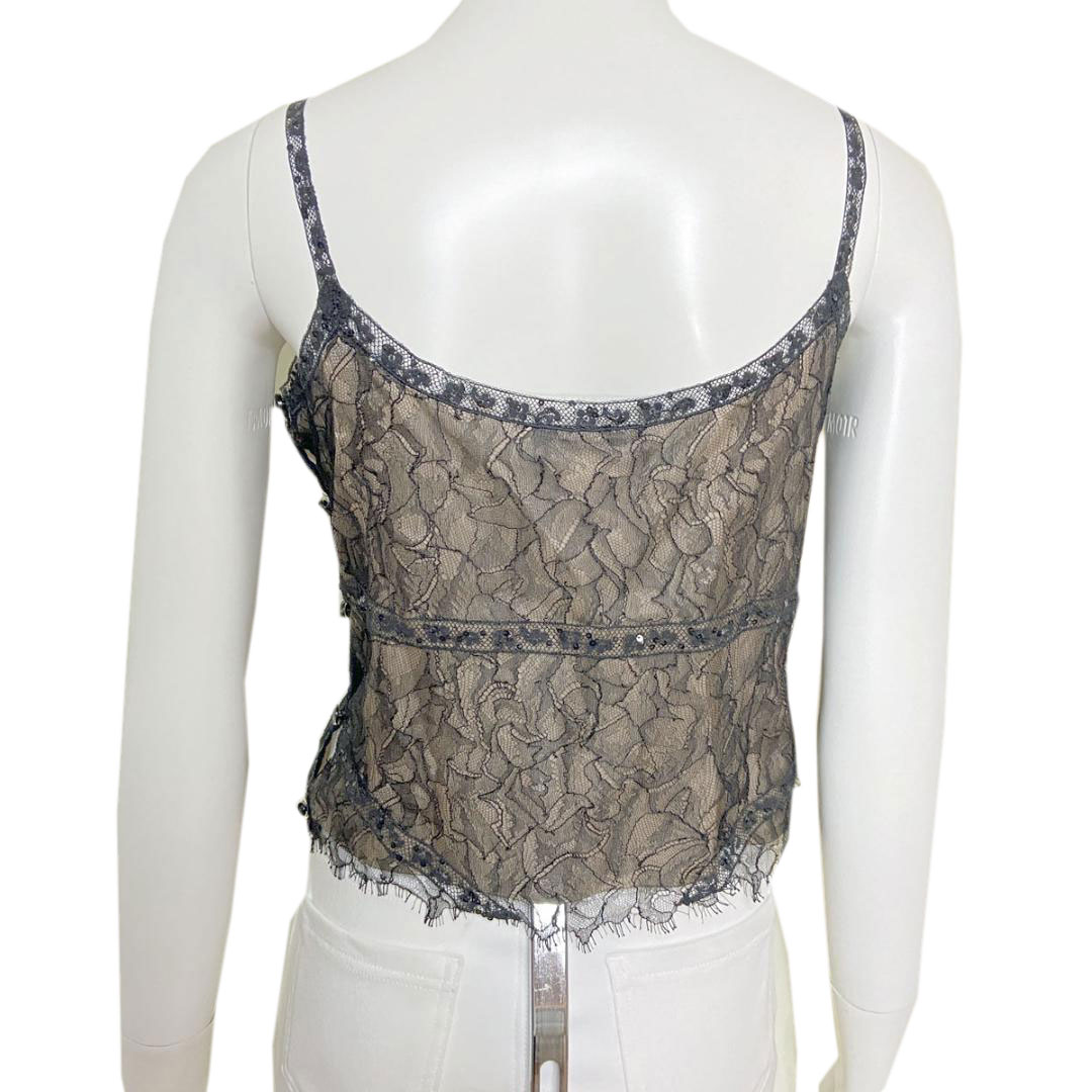 ■シャネル■ キャミソール レース スパンコール 38 ブラック/ベージュ 00T 【CHANEL】