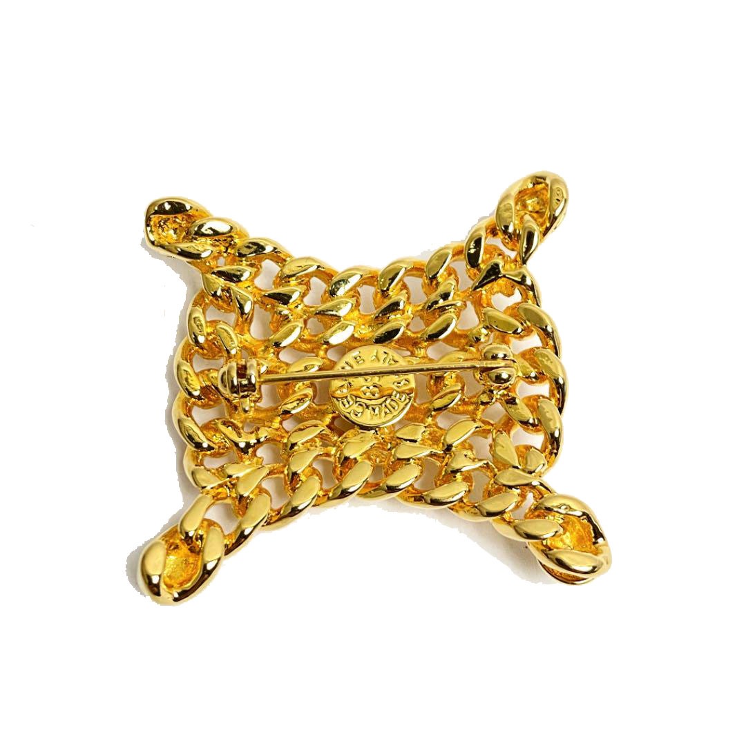 CELINE セリーヌ ブローチ マカダムモチーフ ゴールド