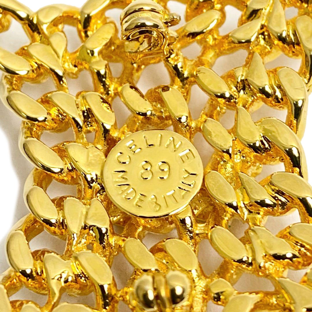 CELINE セリーヌ ブローチ マカダムモチーフ ゴールド