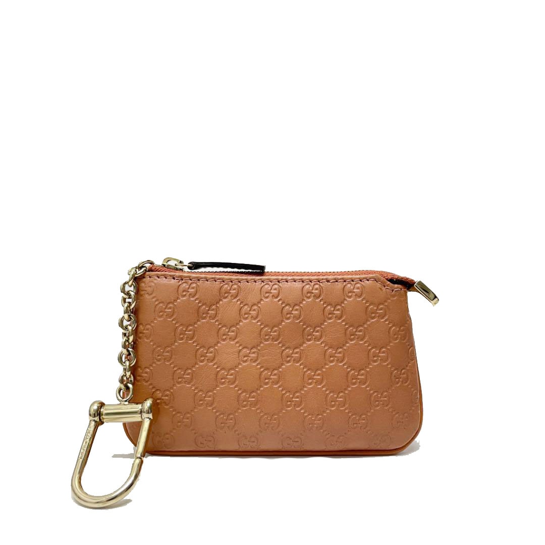 GUCCI グッチ レザーケース シマ 233183 GUCCI グッチ コインケース マイクロシマ レザー オレンジ系