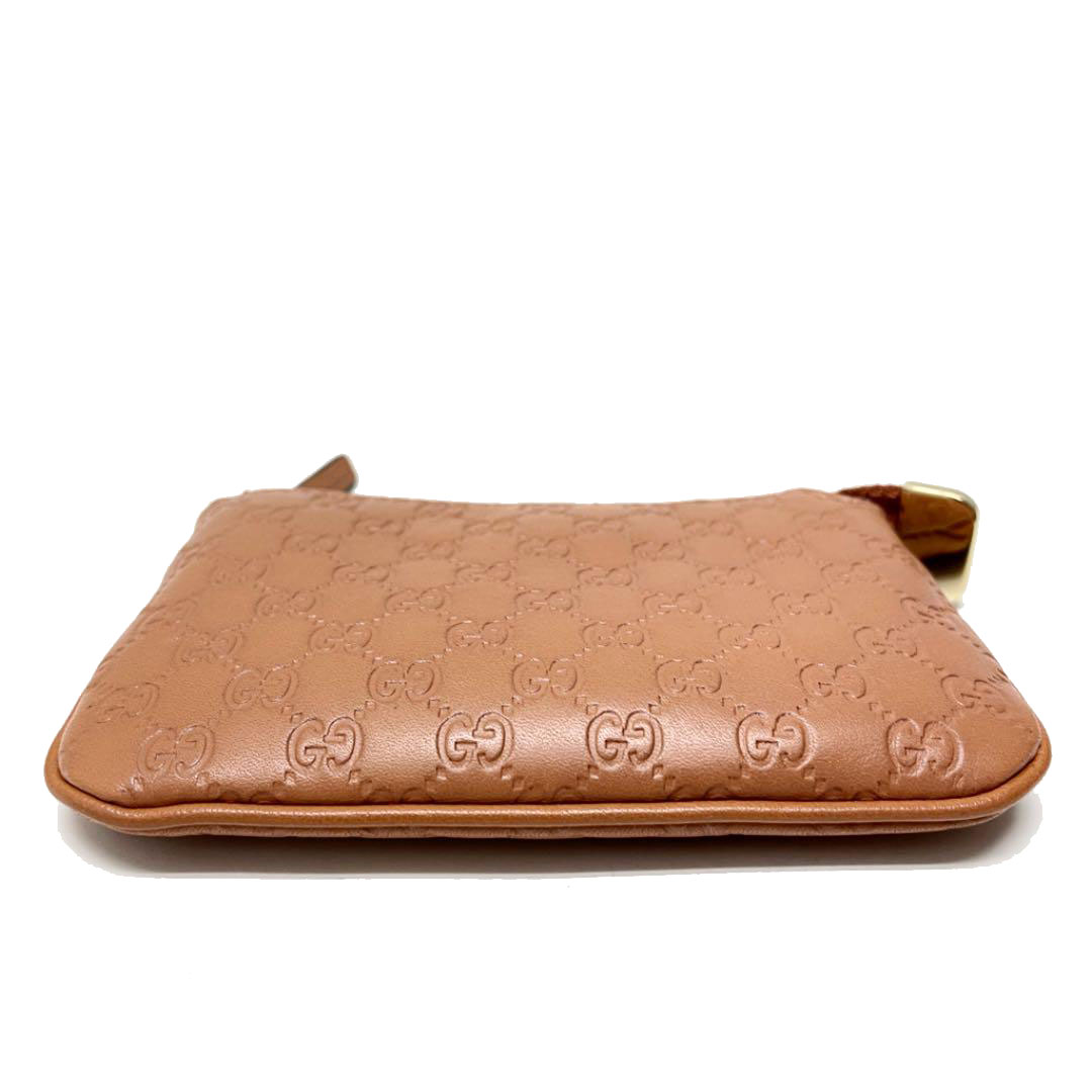 GUCCI グッチ コインケース マイクロシマ レザー オレンジ系