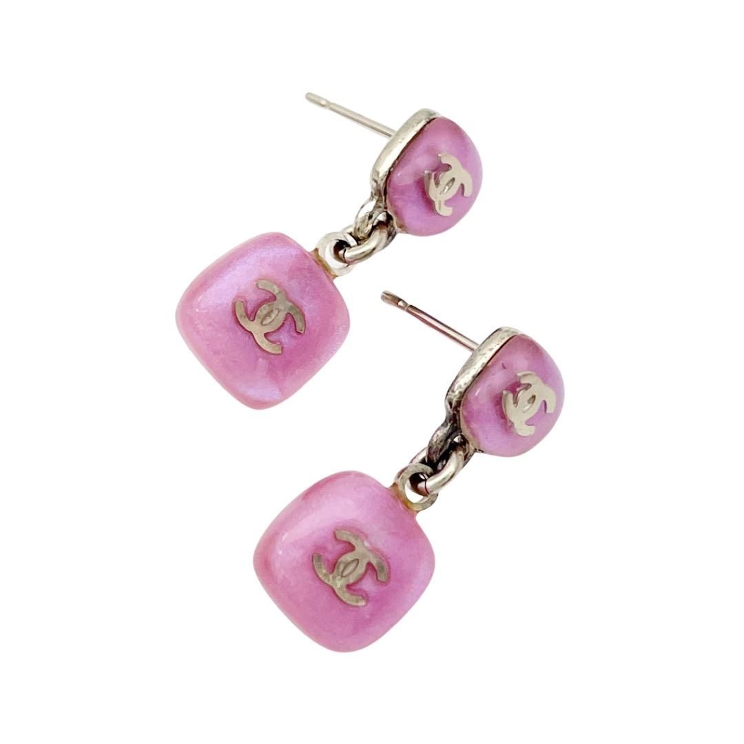 CHANEL シャネル スイングピアス ココマーク ピンクホログラム 06P